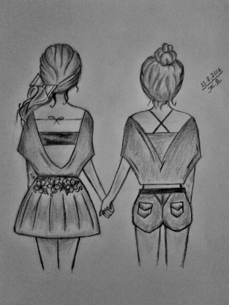 Рисунок лучшей подруге карандашом