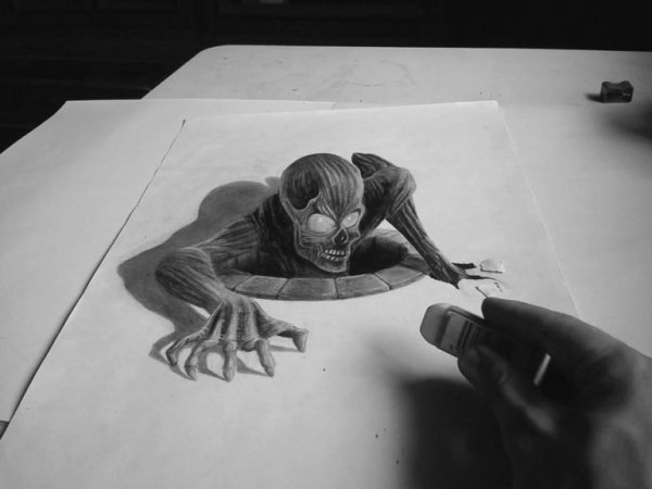 Рисунки карандашом 3д профессиональные