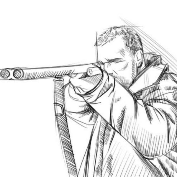 Охотник рисунок карандашом