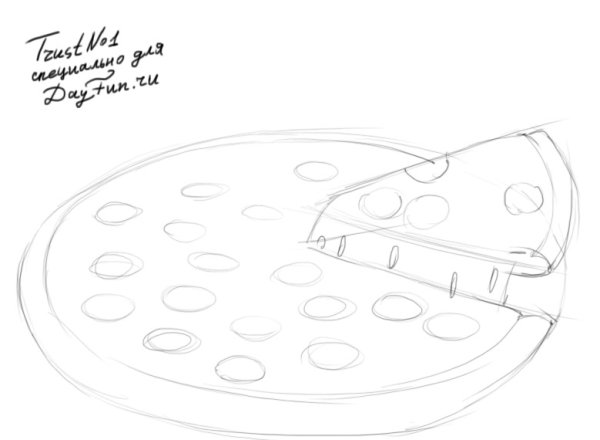 Рисунок пиццы пошагово