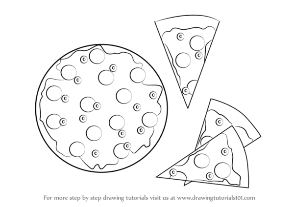 Поэтапное рисование пиццы