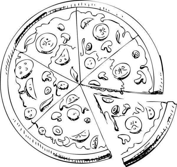 Раскраска пицца