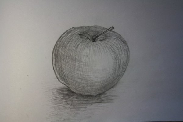 Яблоко рисунок карандашом