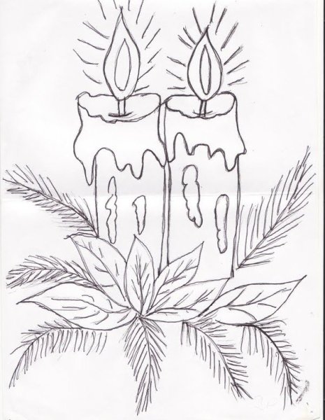 Новогодние рисунки карандашом