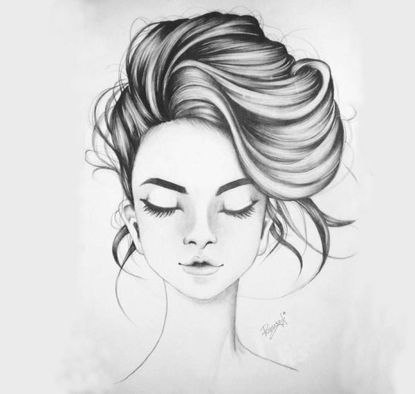 Рисунки причесок карандашом