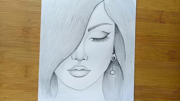 Рисунок девушки карандашом