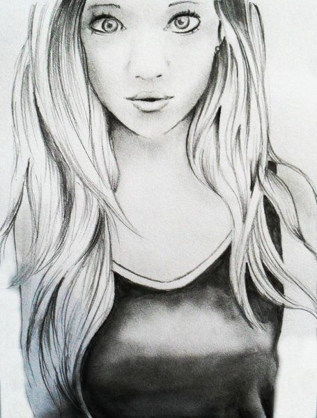 Красивые девочки карандашом