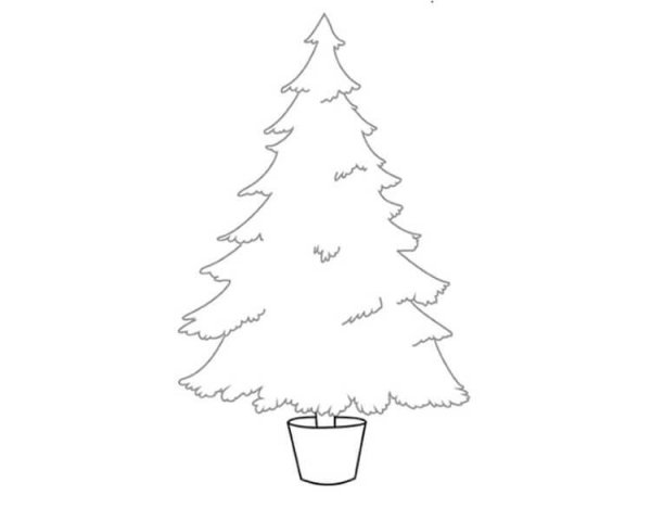 Новогодняя елка рисунок карандашом