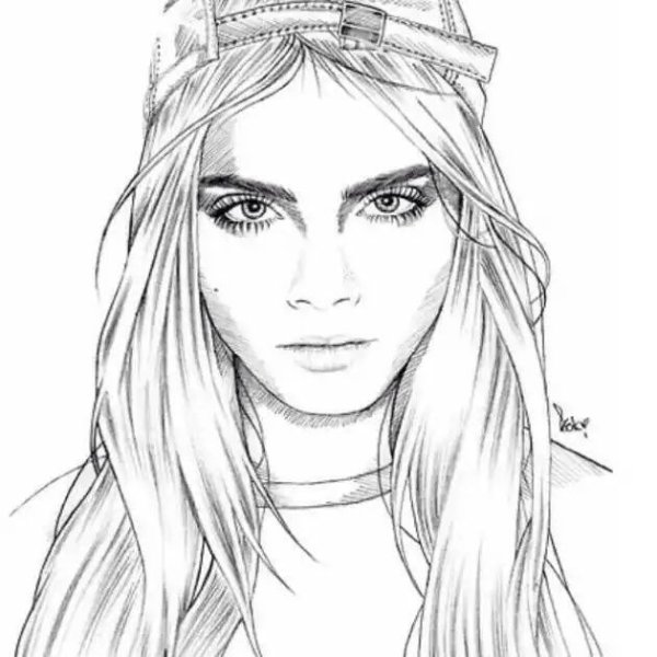 Рисунки для срисовки девушки