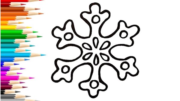 Как рисовать снежинку поэтапно для детей