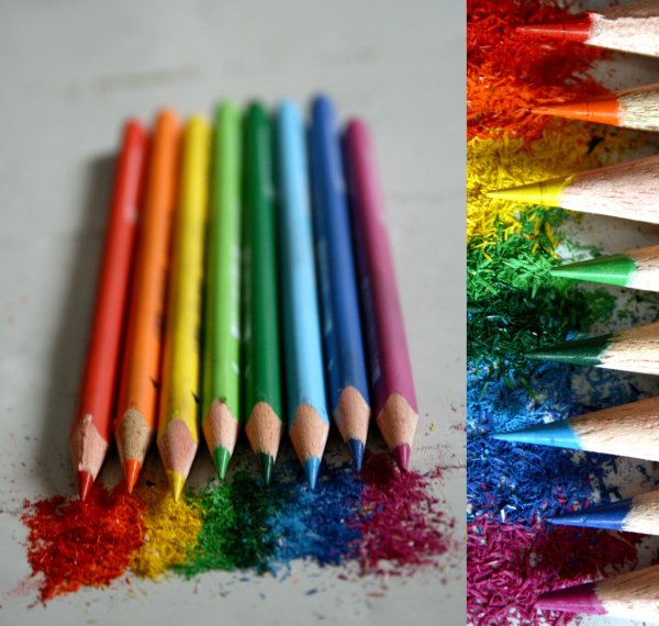 Яркие цветные карандаши