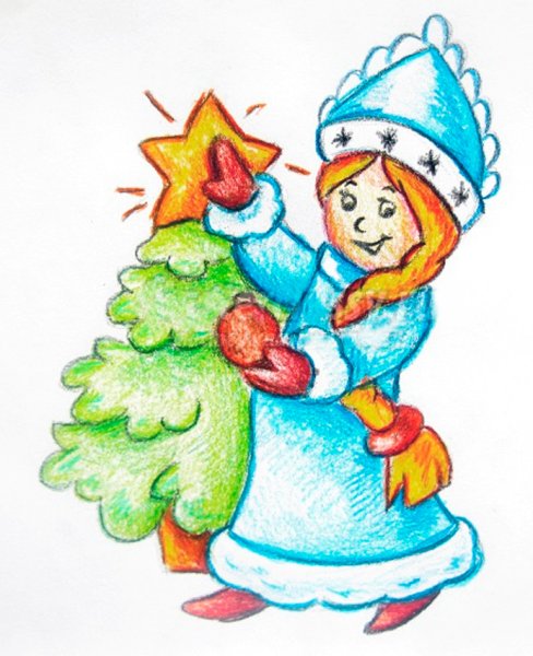 Рисование Снегурочка