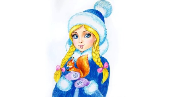 Снегурочка для срисовки легкие