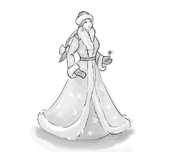 Рисунок Снегурочки для срисовки