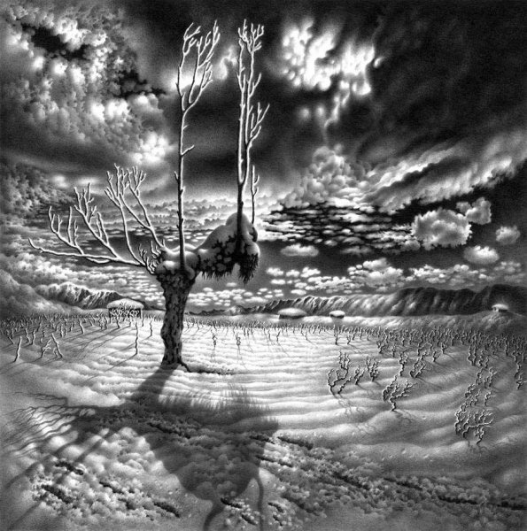 Пейзаж простым карандашом