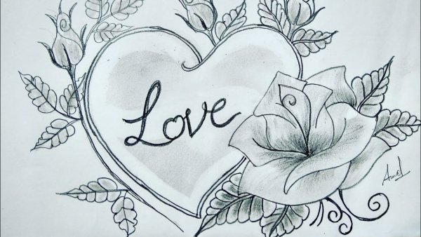Рисунки для срисовки сердце