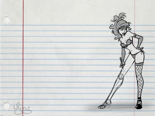 Зарисовки ручкой в тетради