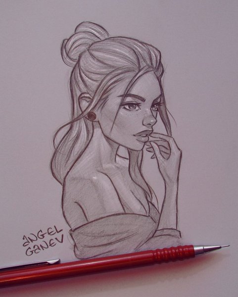 Нарисовать девушку карандашом