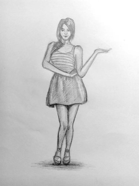 Рисунок женщины карандашом