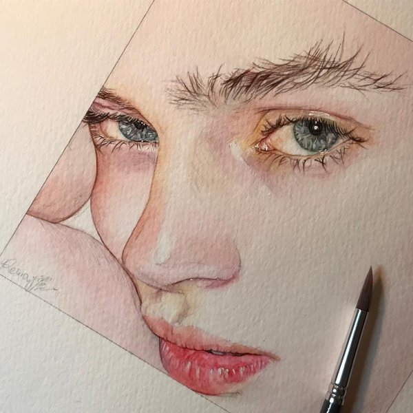 Рисунки акварельными карандашами