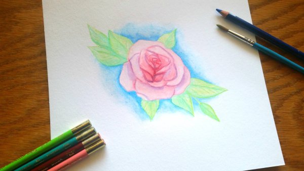Акварель и цветные карандаши