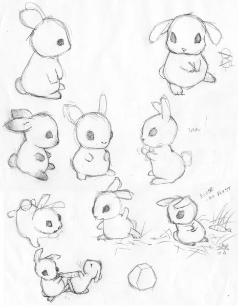 Рисунок зайца карандашом для срисовки