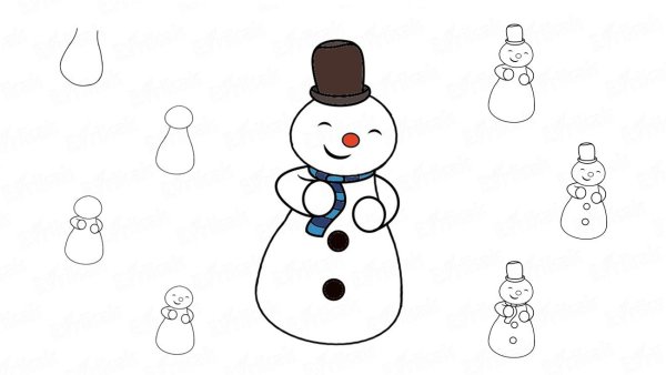Рисование снеговика