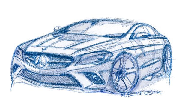 Рисунок машины карандашом