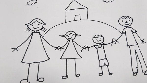 Семья рисунок карандашом