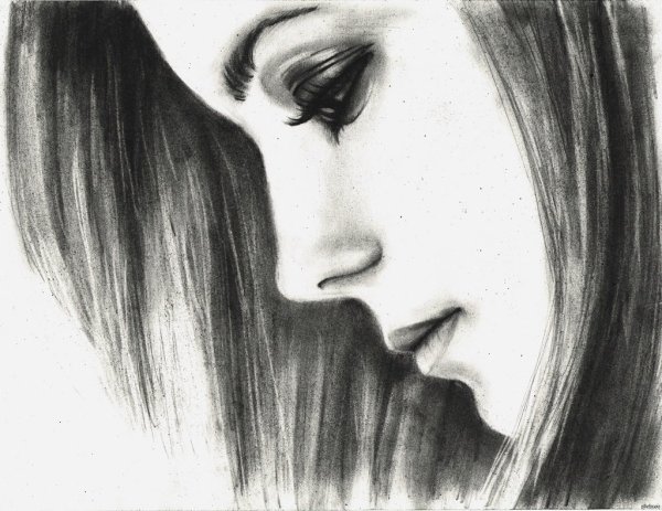 Картинки девушек рисунки карандашом