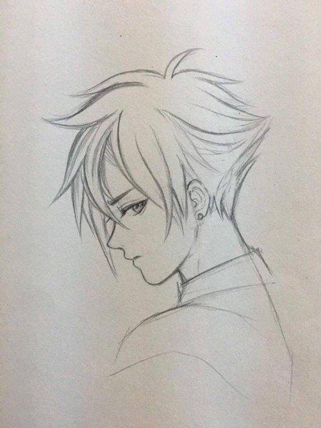 Рисунок парня карандашом для срисовки