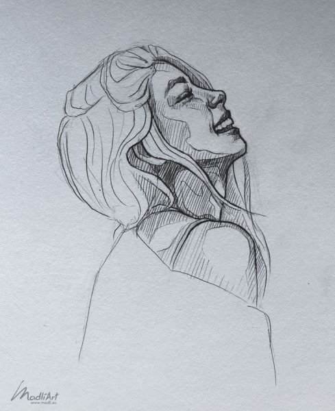 Скетчи карандашом средней сложности