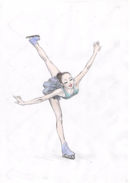Фигуристка рисунок карандашом
