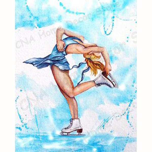 Фигуристка акварель