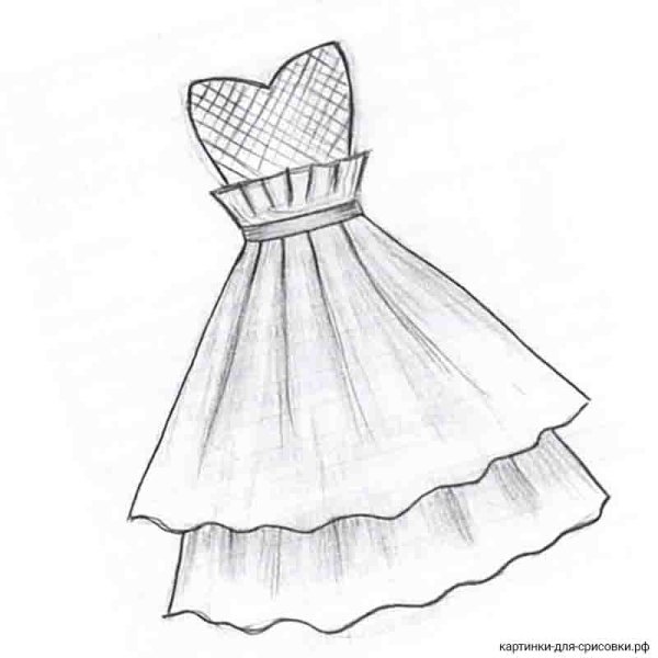 Платье рисунок карандашом