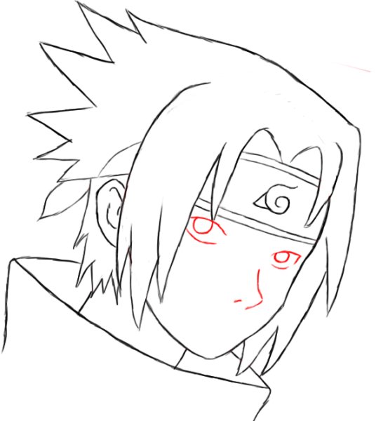 Рисунок аниме легкий Саске