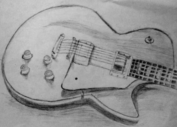 Гитаре эскиз карандаш