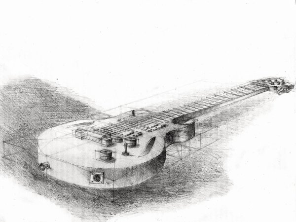 Гитара рисунок карандашом