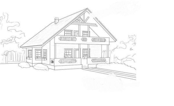 Коттедж карандашом