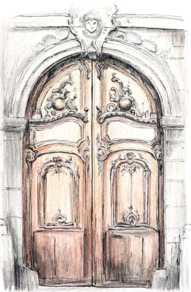 Дверь рисунок карандашом