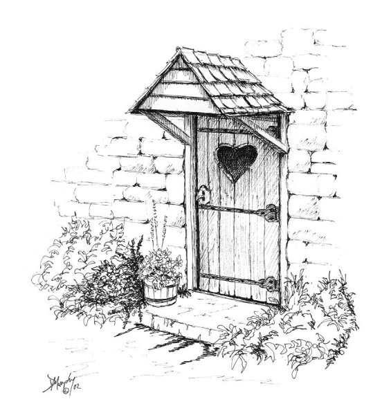 Дверь рисунок карандашом