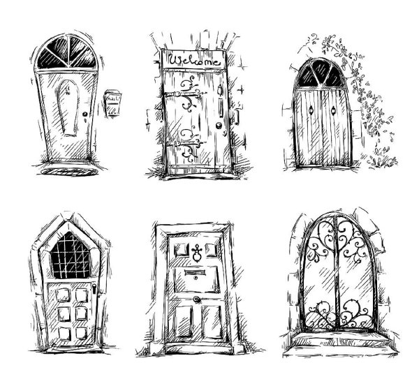 Трафарет на дверь