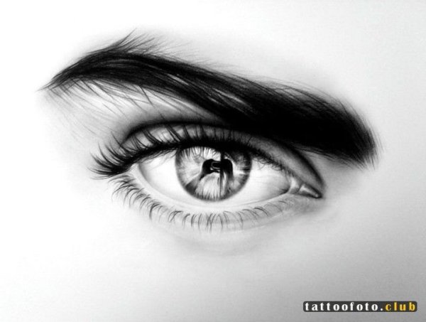 Женские глаза карандашом