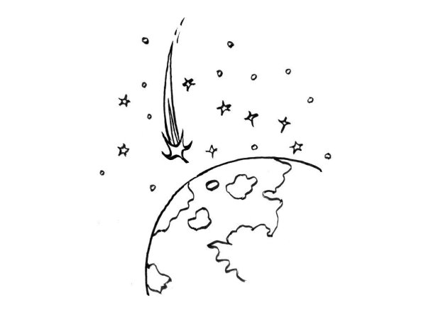 Раскраска звезды в космосе