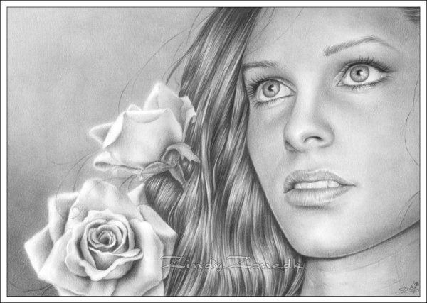 Портрет Николь Кидман карандашом