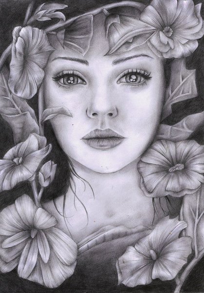 Рисунки карандашом девушки со спины