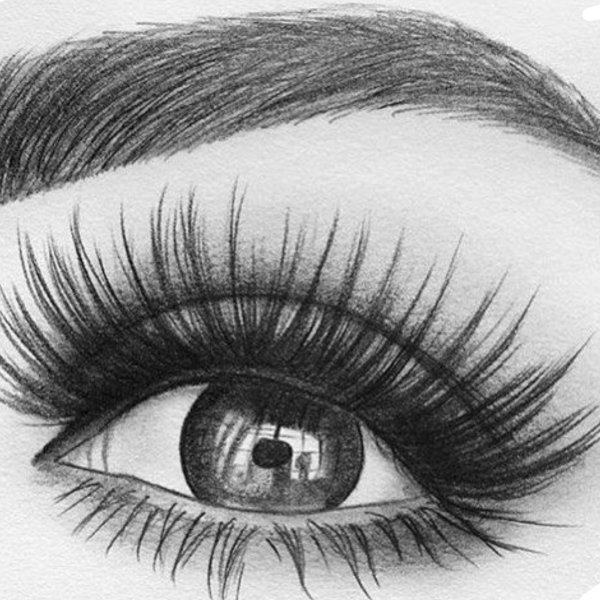 Ресницы рисунок карандашом
