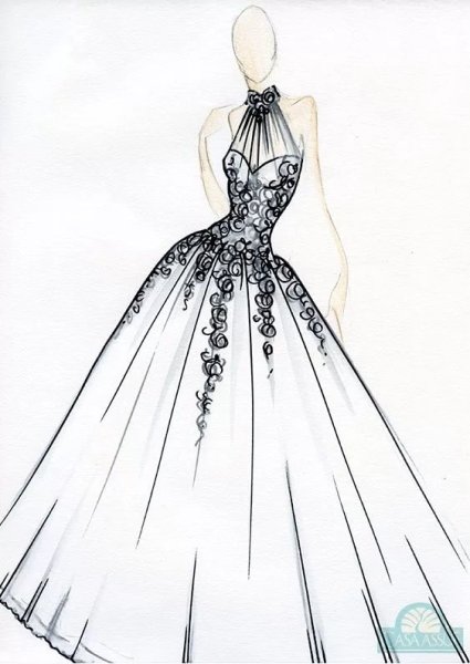 Шаблон платья для рисования
