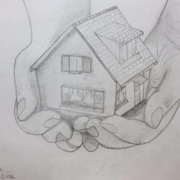 Рисунки домов и коттеджей