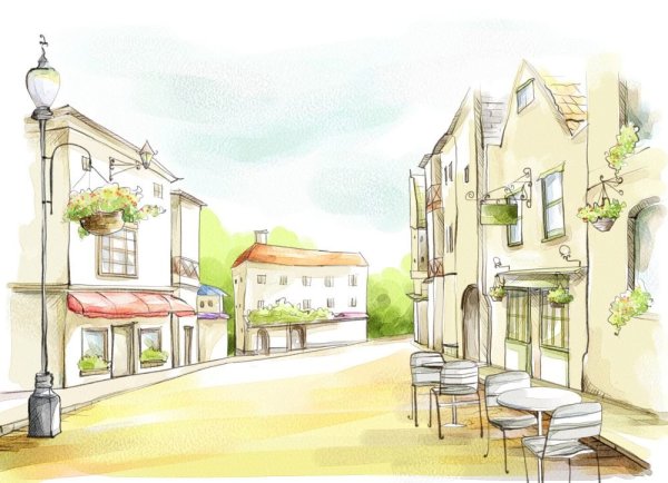 Нарисовать городской пейзаж